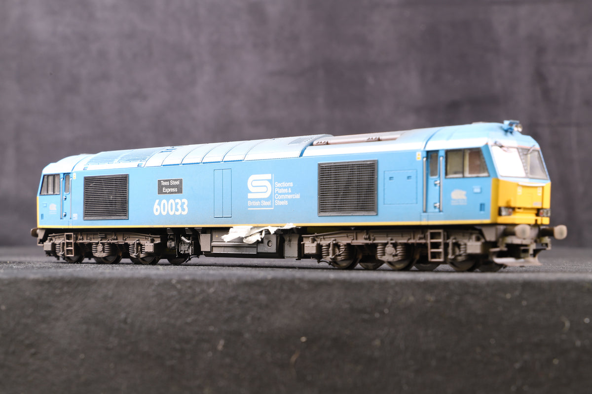 Hornby OO R3051 Class 60 Diesel Locomotive &#39;60033&#39; &#39;Tees Steel Express&#39; EWS Weathered, DCC Sound