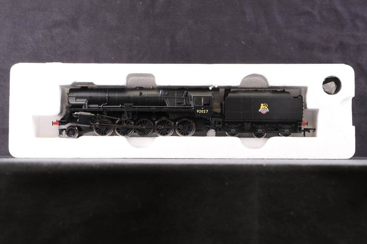 Hornby Railroad OO R3273 Class 9f Crosti Boiler &#39;92027&#39; BR Plain Black E/C