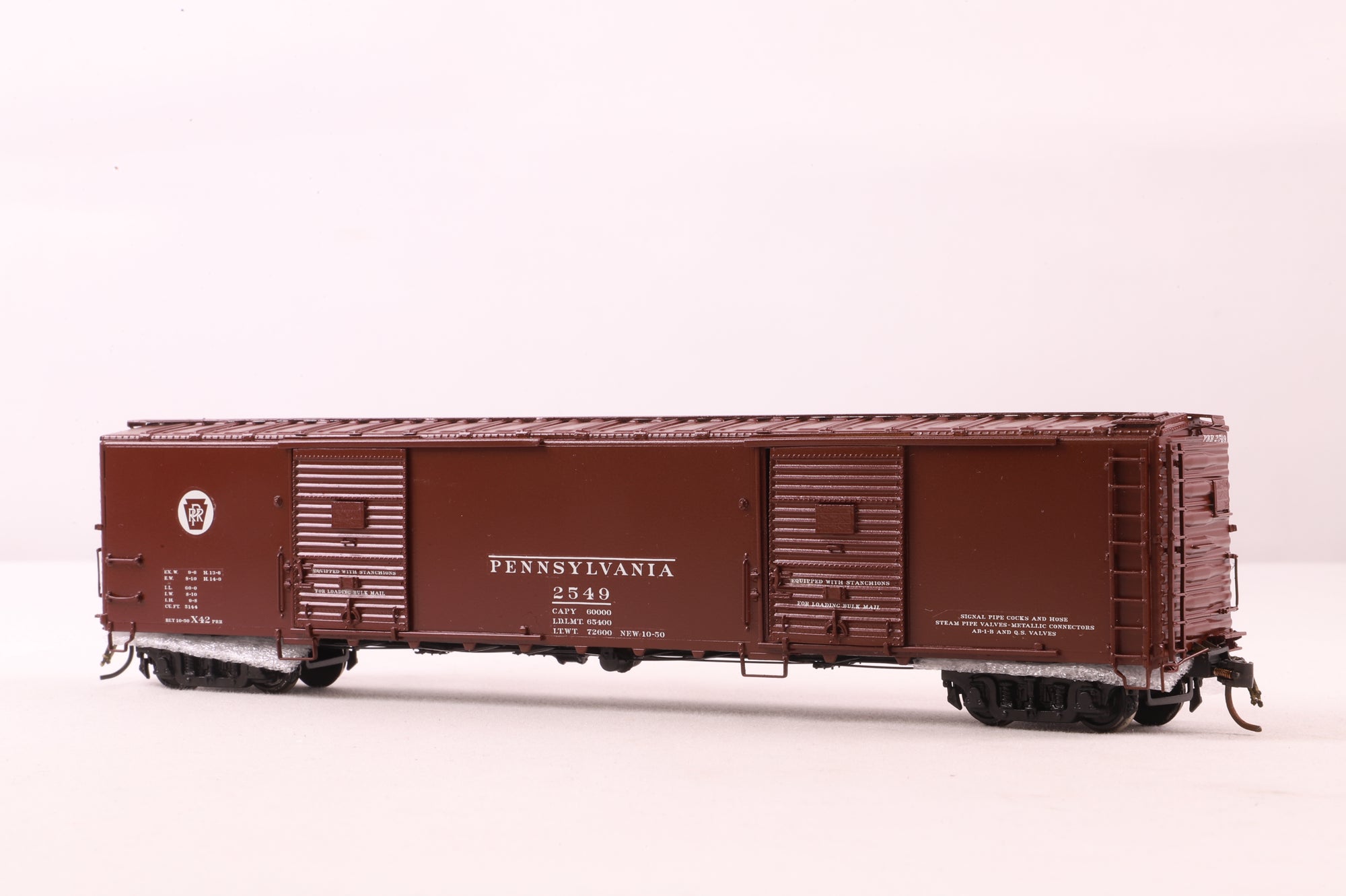 The P Company HO Brass Passenger Car PRR Class X42 Mail Storage Car '2549'