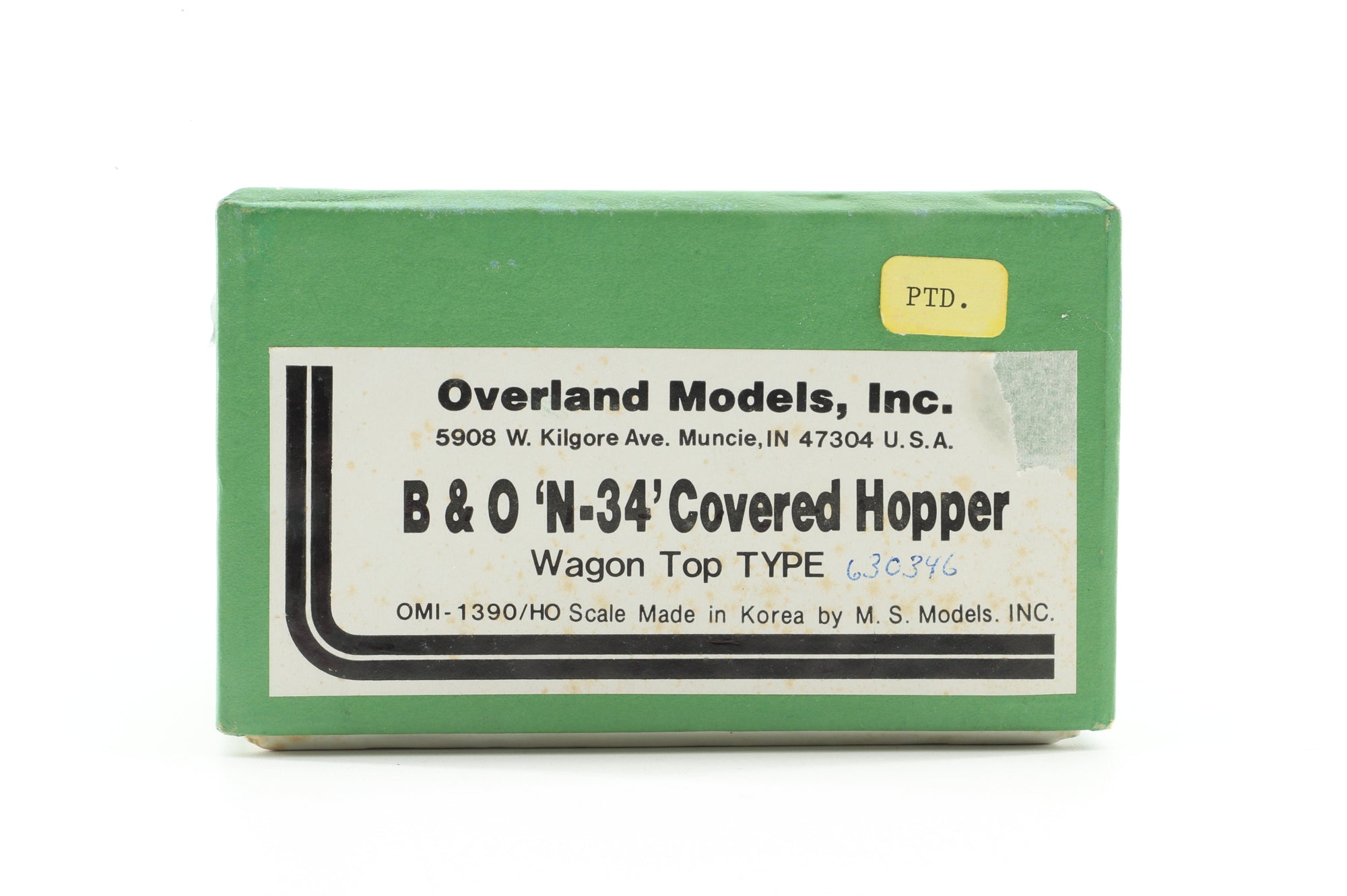 Overland Models HO Brass 1390 'N-34" Covered Hopper Wagons Top Type Baltimore & Ohio No.603346