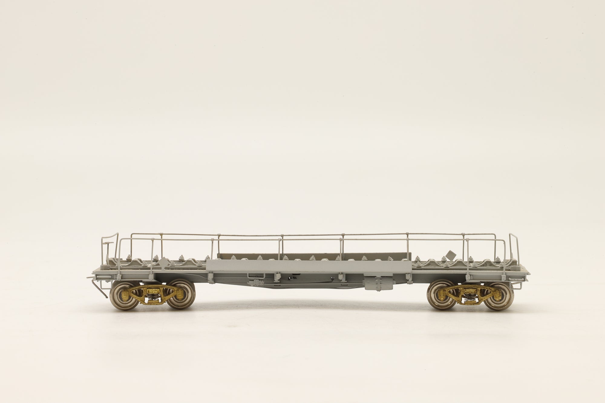 HO Brass Oil Drum Flat Wagon Unpainted
