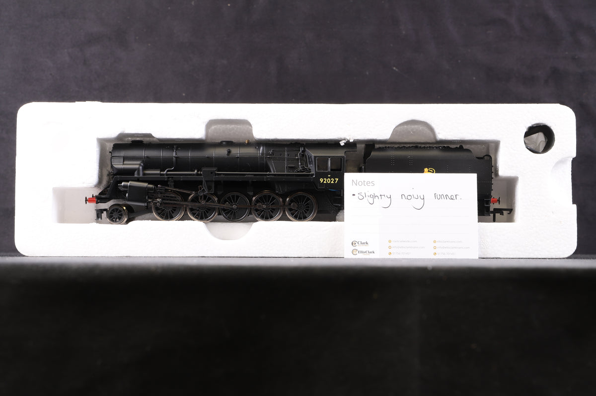 Hornby Railroad OO R3273 Class 9f Crosti Boiler &#39;92027&#39; BR Plain Black E/C