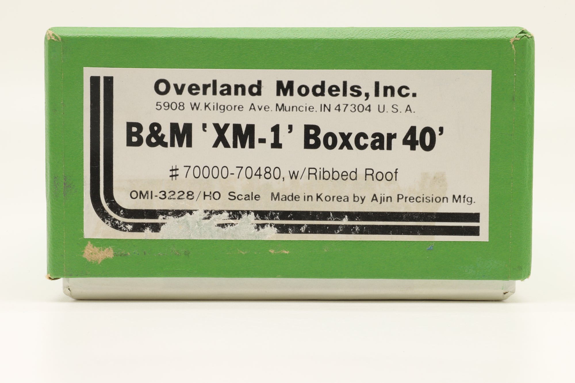 Overland Models/Ajin HO OMI-3228 B&M 'XM-1' Boxcar 40' #70000-70480 w/Ribbed Roof, Custom Painted Brass