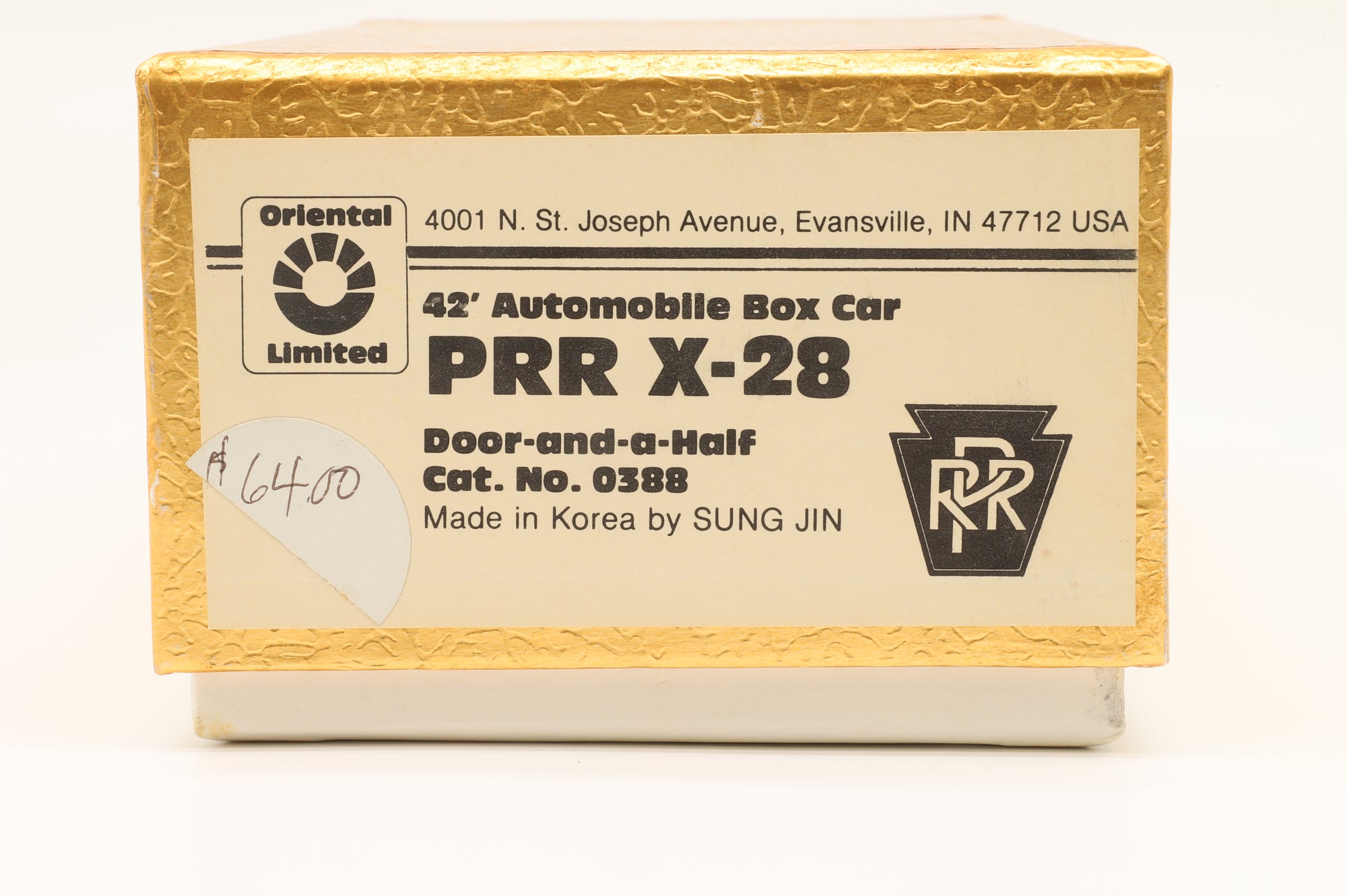 Oriental Limited HO Brass 0388 PRR X-28 42' Automobile Box Car '28119'