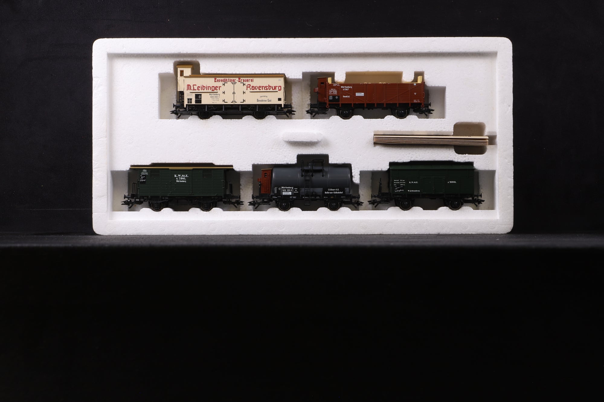Marklin HO 4510/46280 Set of 5 'Württemberg' Goods Wagons & Flat Wagon in Royal Bavarian Livery