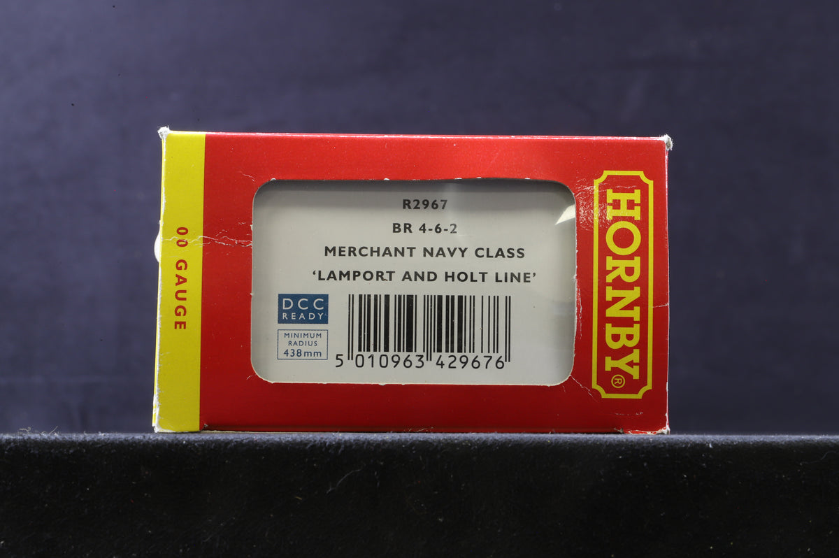 Hornby OO R2967 Merchant Navy Class 4-6-2 &#39;35026&#39; &#39;Lamport &amp; Holt Line&#39; BR Lined Green L/C