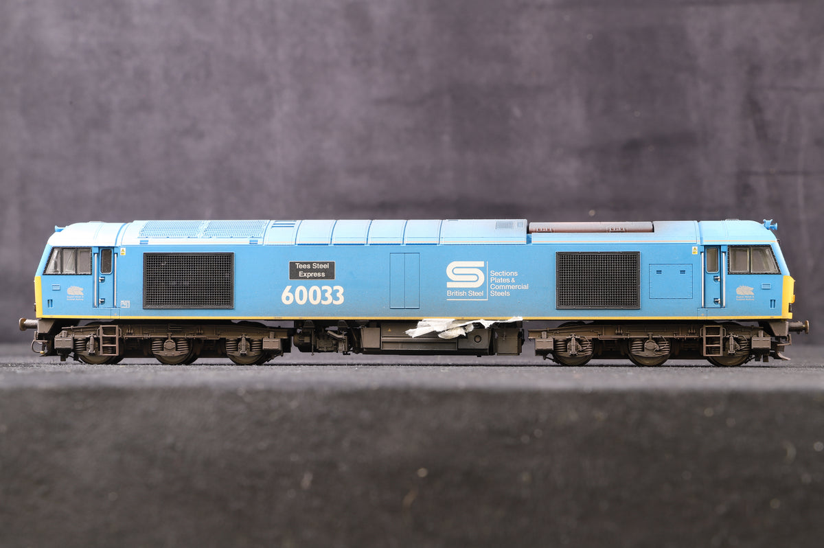 Hornby OO R3051 Class 60 Diesel Locomotive &#39;60033&#39; &#39;Tees Steel Express&#39; EWS Weathered, DCC Sound