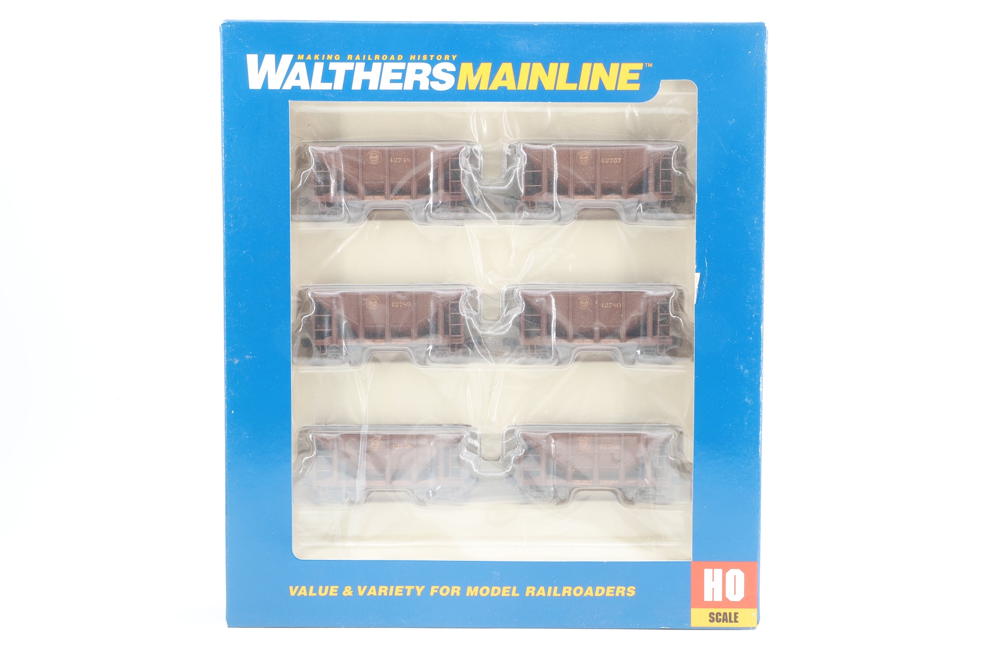 Walthers HO 910-58107 6-Pack of 24' Michigan Ore Cars in DMIR Brown - Pro-Customised/Weathered
