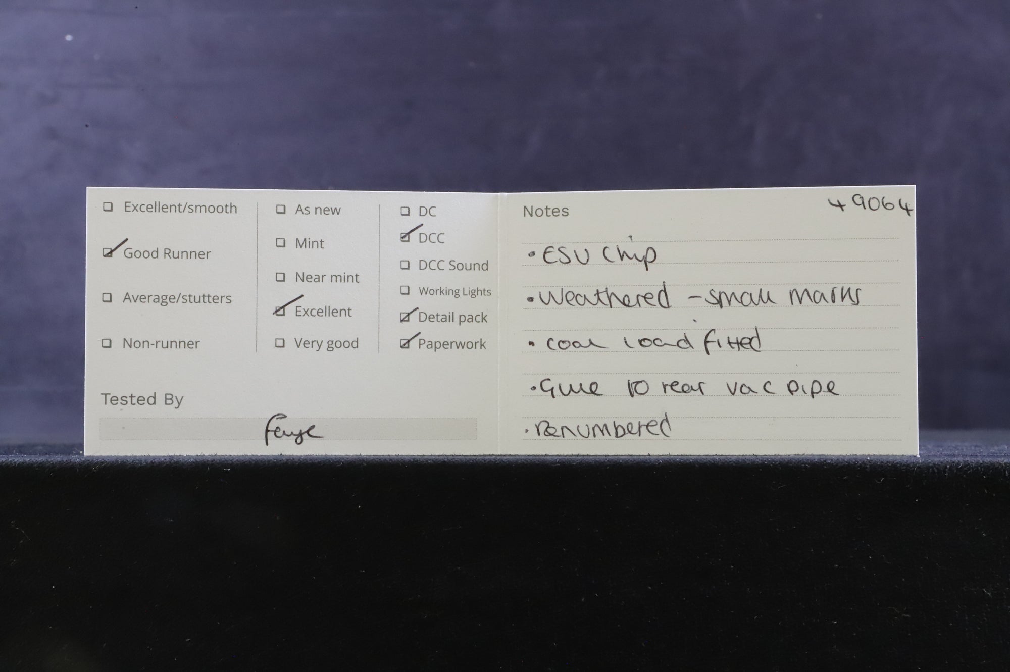 Bachmann OO Class G2A 49064 in BR Black w/ Tender Back Cab & Late Crests - Weathered