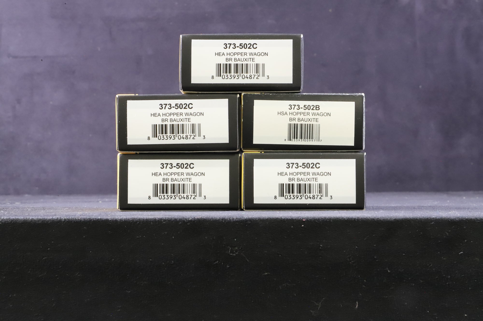 Graham Farish N Rake Of 5 HEA/HSA Hopper Wagons BR Bauxite Inc. 373-502B & 502Cx4