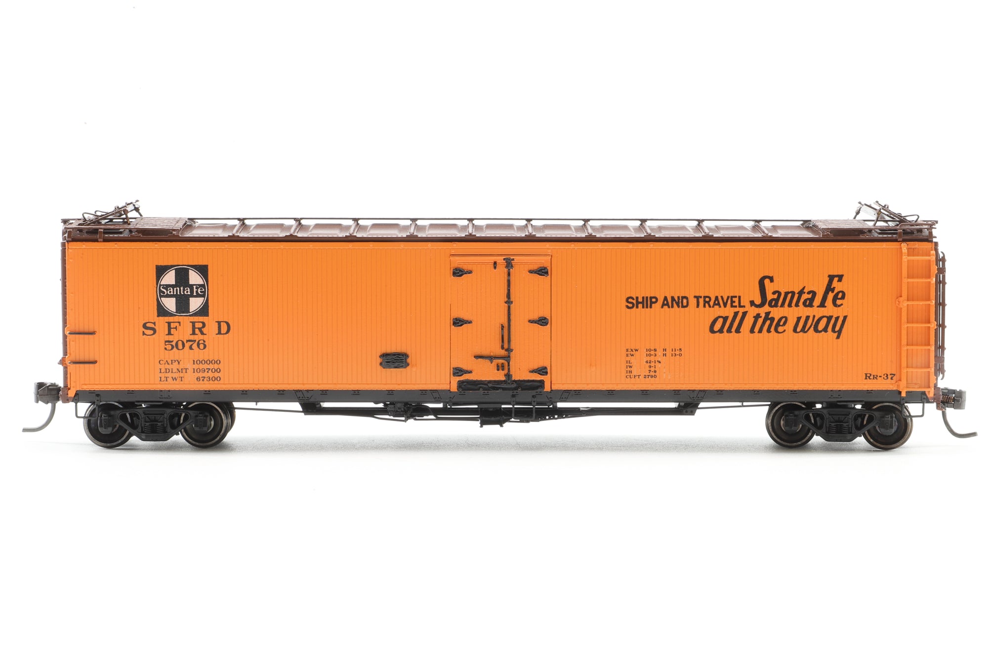 Overland Models HO Brass 3284 SFRD 50' Ice Bunker Refrigerator Car No.5076