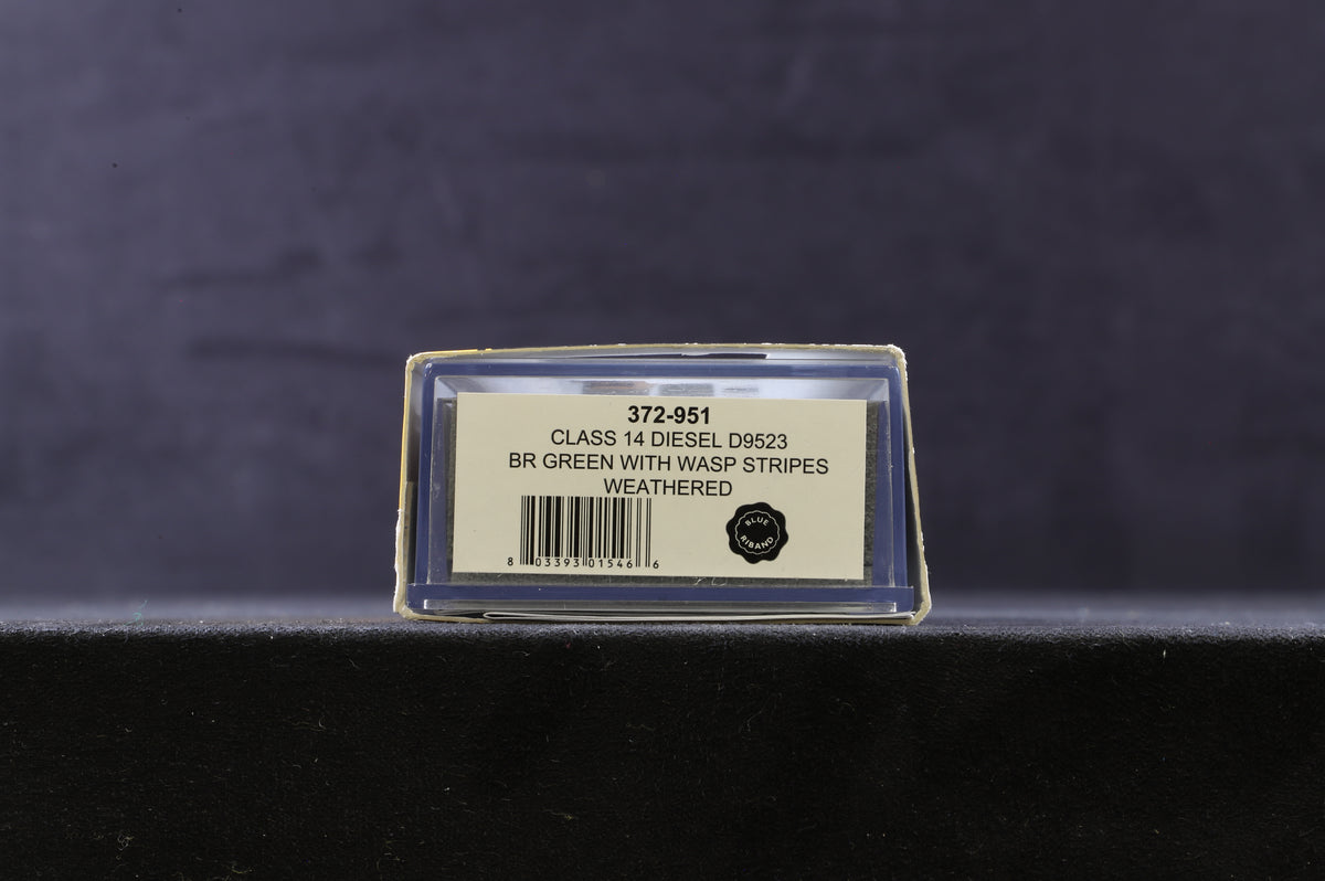 Graham Farish N 372-951 Class 14 &#39;D9523&#39; BR Green Wasp Stripes Weathered