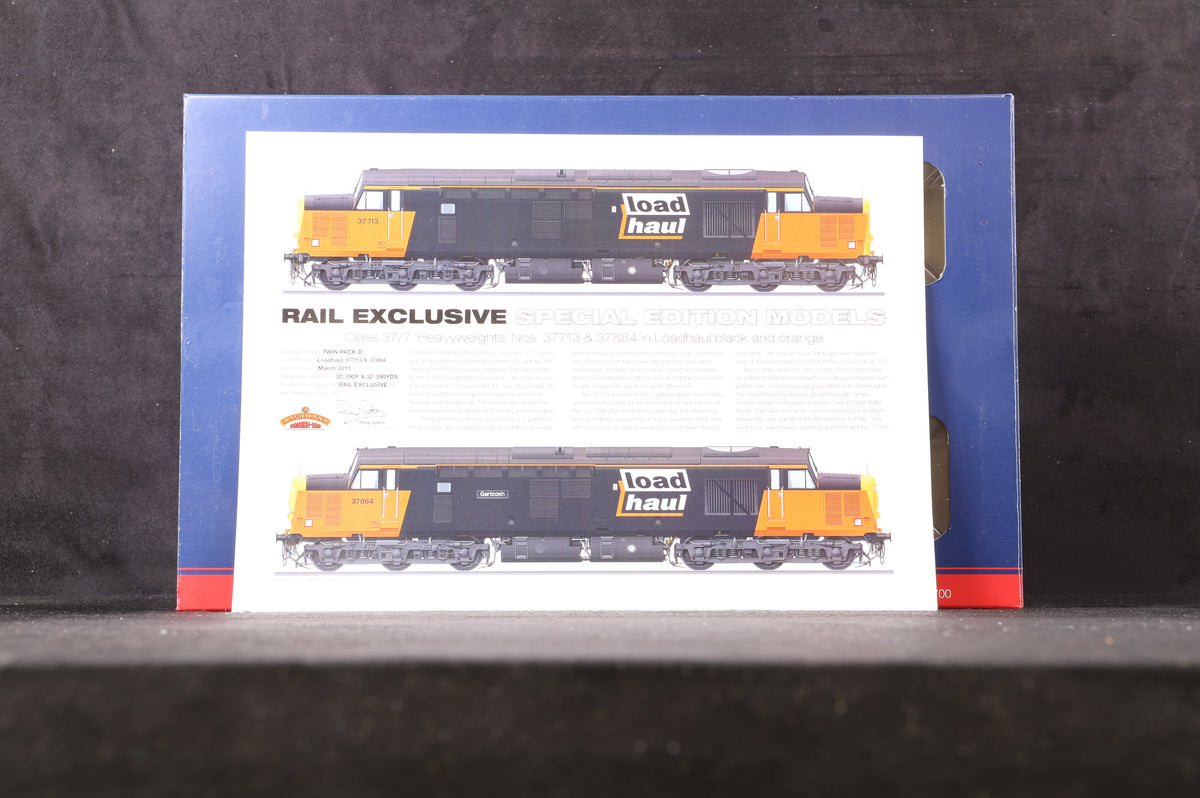 Bachmann OO 32-390Y Class 37/7 Twin Pack &#39;37713 &amp; 37884&#39; Loadhaul Excl. Rail Exclusive