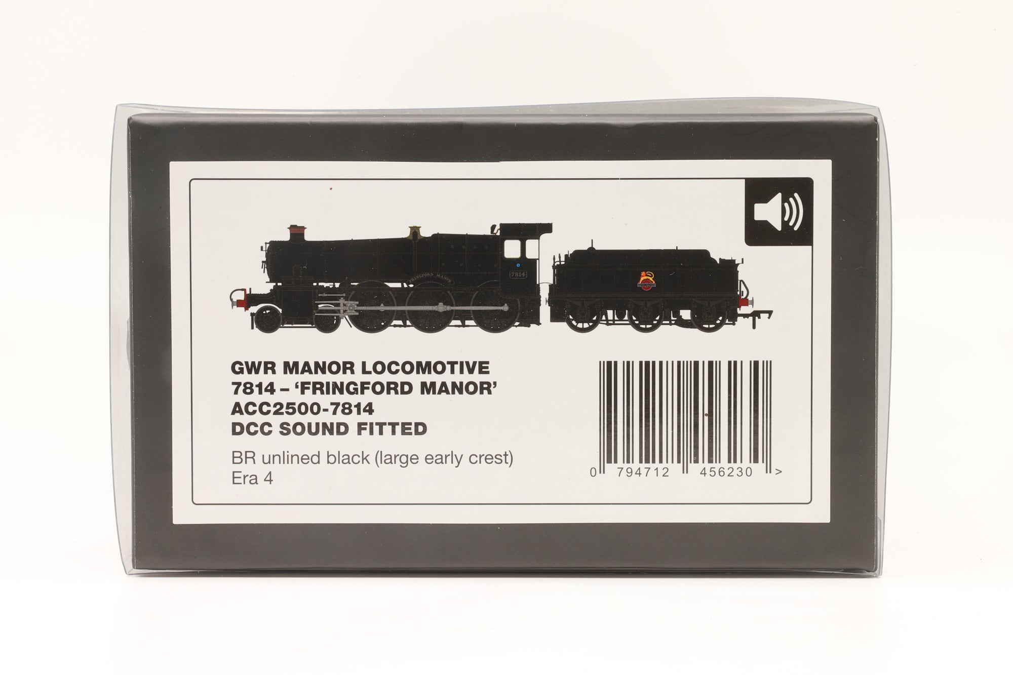 Accurascale OO ACC2500-7814 GWR Manor '7814' 'Fringford Manor' BR Unlined Black Large Early Crest DCC Sound