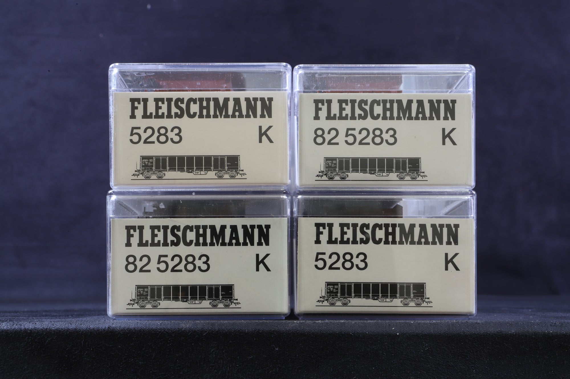 Fleischmann HO 82 5283 Rake Of 4 High Sided Mineral Wagons