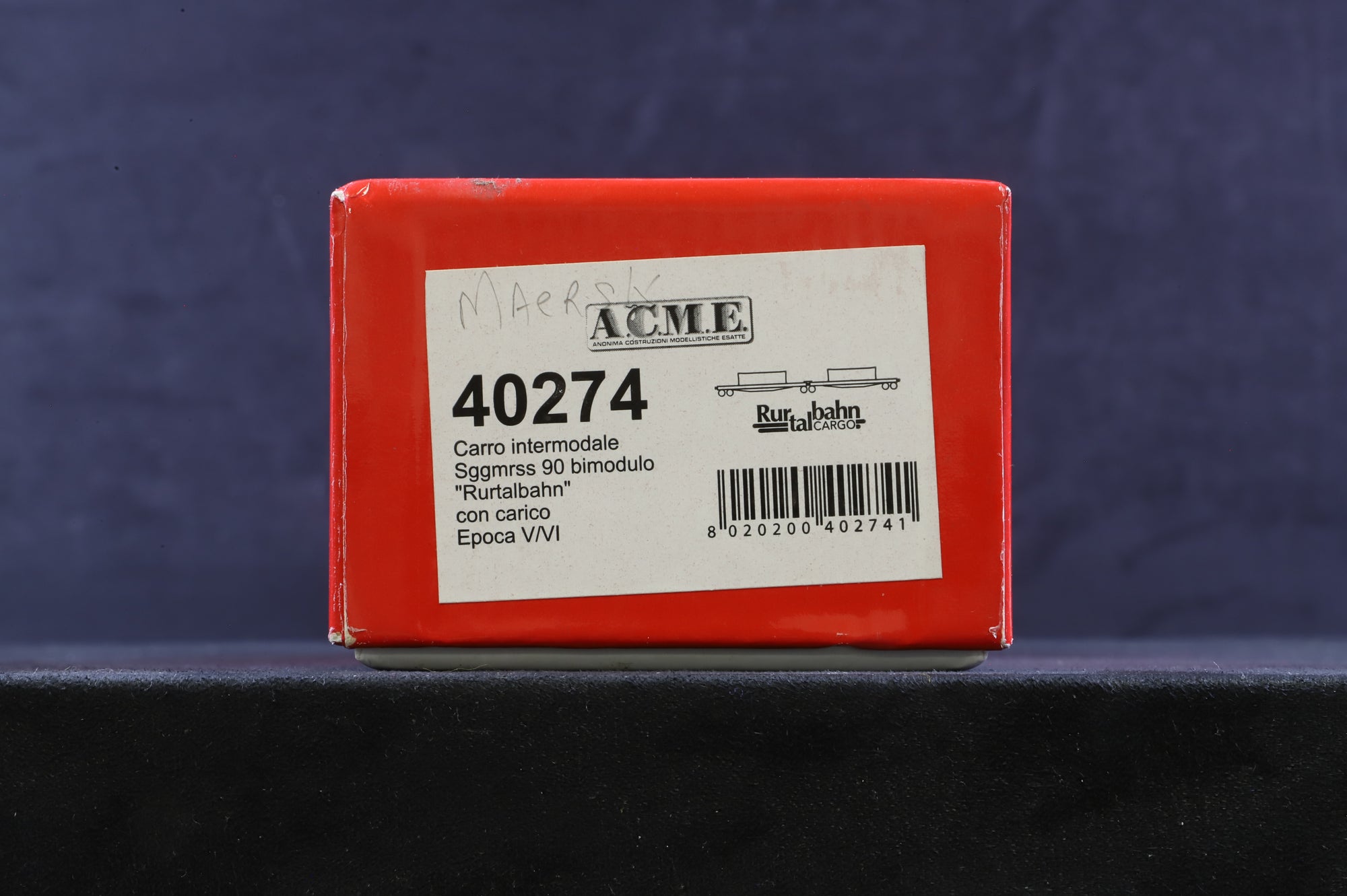 ACME HO 40274 Intermodal Wagon Sggmrss '90 Rurtalbahn with 2 containers "Maersk"