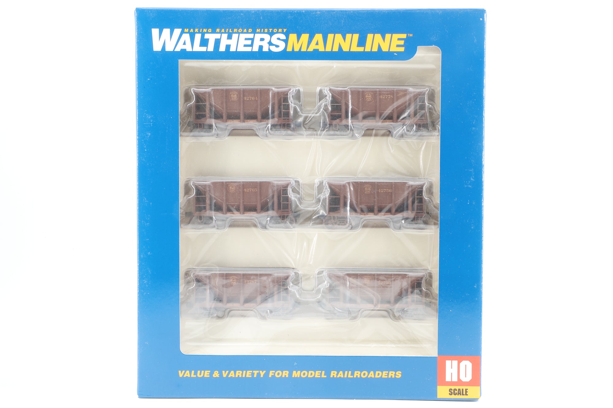 Walthers HO 910-58107 6-Pack of 24' Michigan Ore Cars in DMIR Brown - Pro-Customised/Weathered