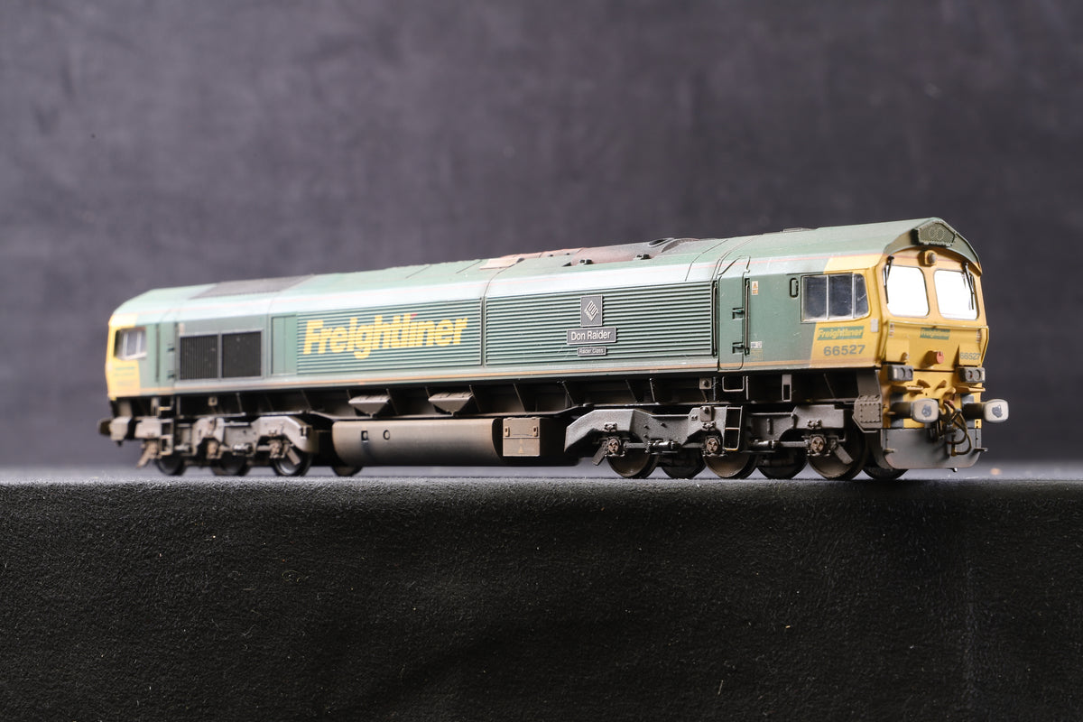 Bachmann OO 32-732 Class 66 &#39;66527&#39; &#39;Don Raider&#39; Freightliner TMC weathered, DCC Sound