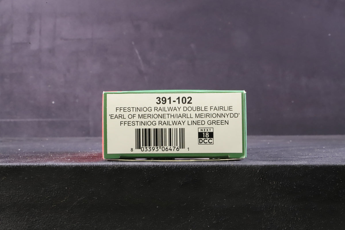 Bachmann OO9 391-102 Ffestiniog Railway Double Fairlie &#39;Earl Of Merioneth&#39; Lined Green