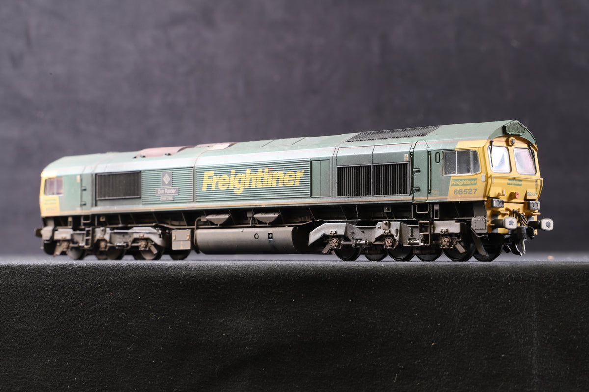 Bachmann OO 32-732 Class 66 &#39;66527&#39; &#39;Don Raider&#39; Freightliner TMC weathered, DCC Sound