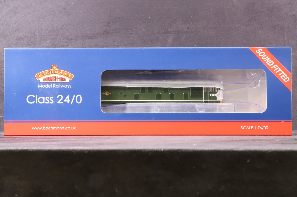 Bachmann oO 32-415SF Class 24/0 &#39;D5036&#39; BR Green Small Yellow Panel DCC Sound