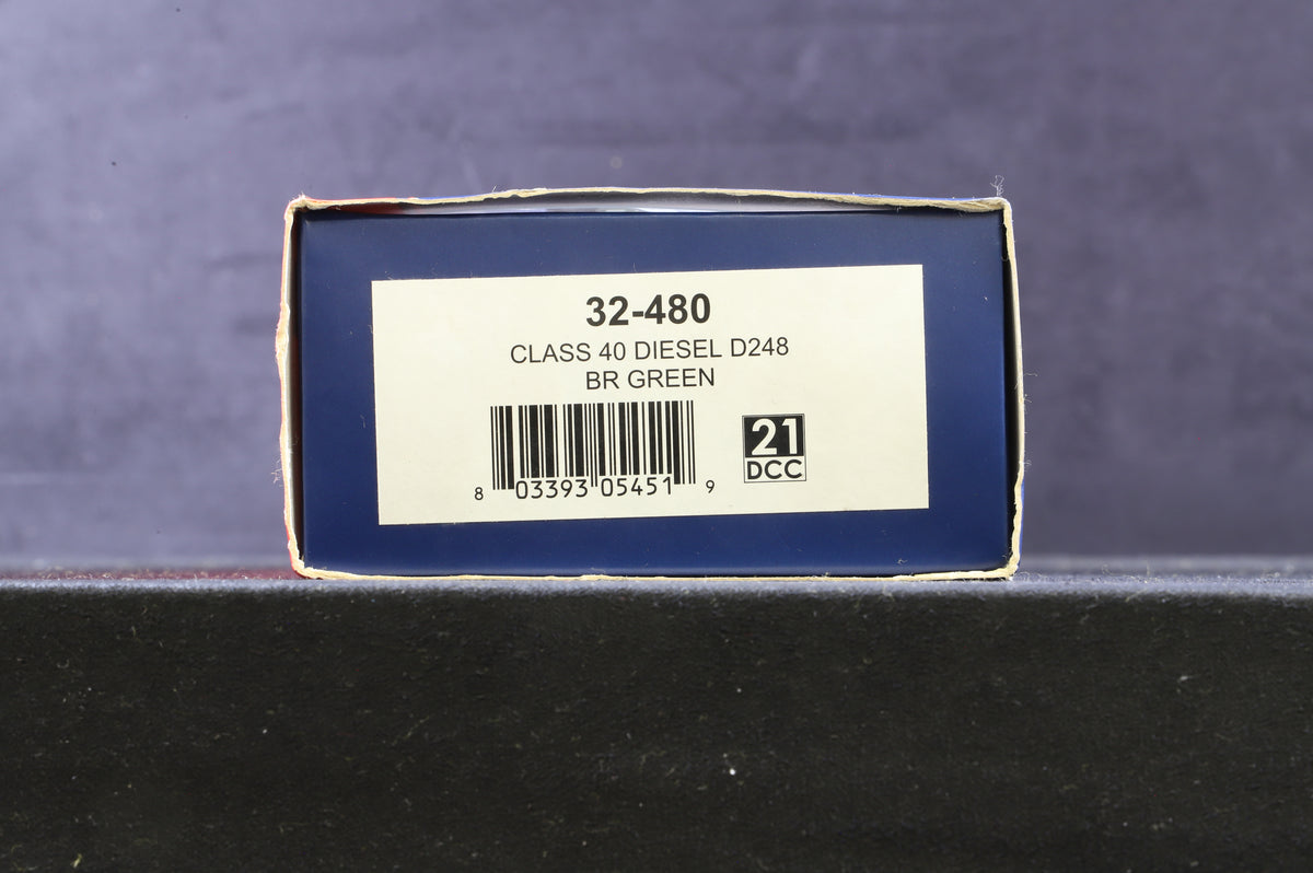 Bachmann OO 32-480 Class 40 &#39;D248&#39; BR Green L/C