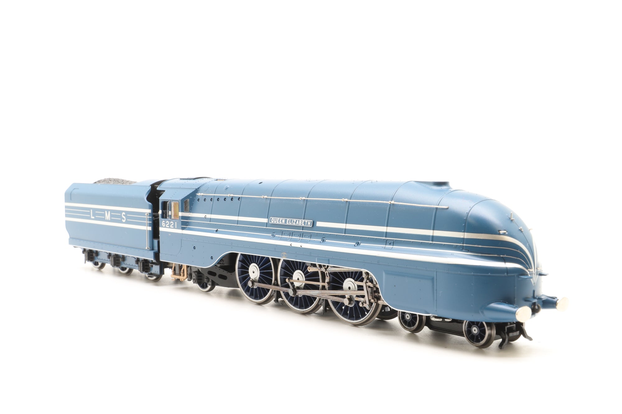 Hornby OO R3623 Princess Coronation Class 6221 'Queen Elizabeth' in LMS Coronation Scot Blue