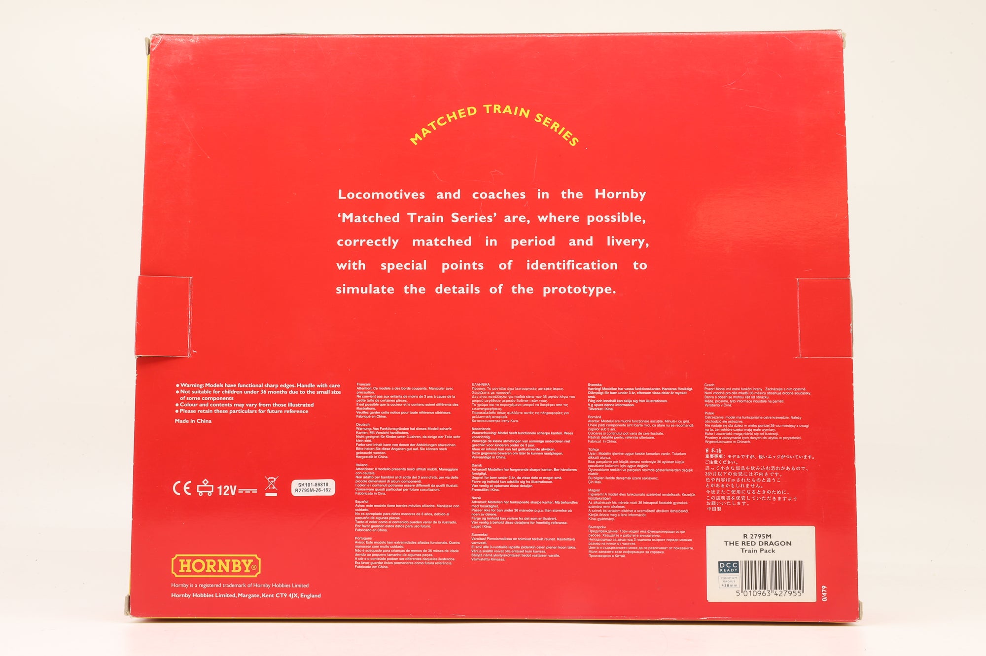 WORKSHOP Hornby OO R2796M The Red Dragon Train Pack Non Runner