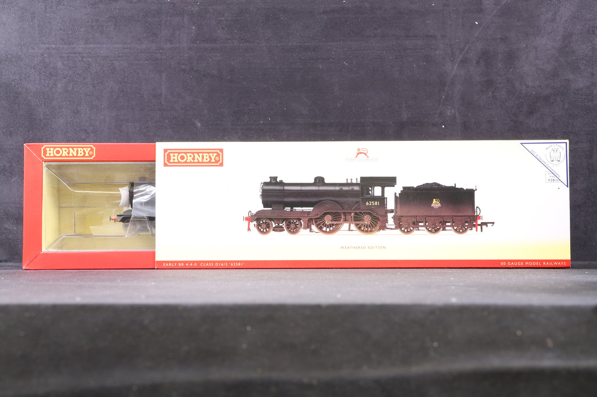 Hornby OO R3303 BR (Early) 4-4-0 D16/3 &#39;62581&#39;, Weathered, DCC Sound