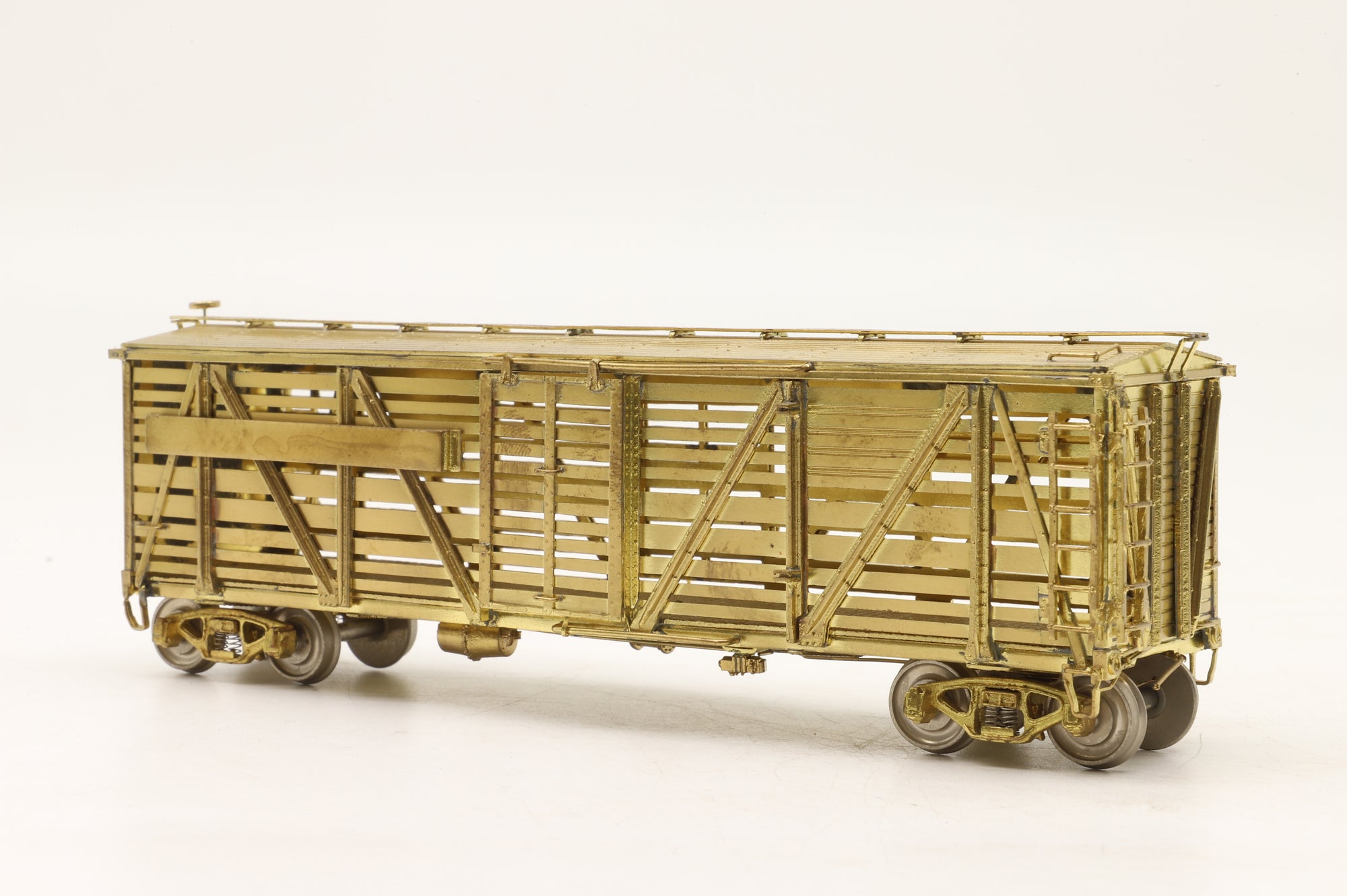 Iron Horse HO Brass 15600 K8A/AAR Class Single Deck Stock Car – Unpainted