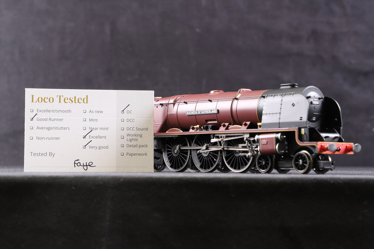 Hornby OO Duchess Class &#39;46233&#39; &#39;Duchess of Sutherland&#39; &amp; 3 x Northern Belle Coaches