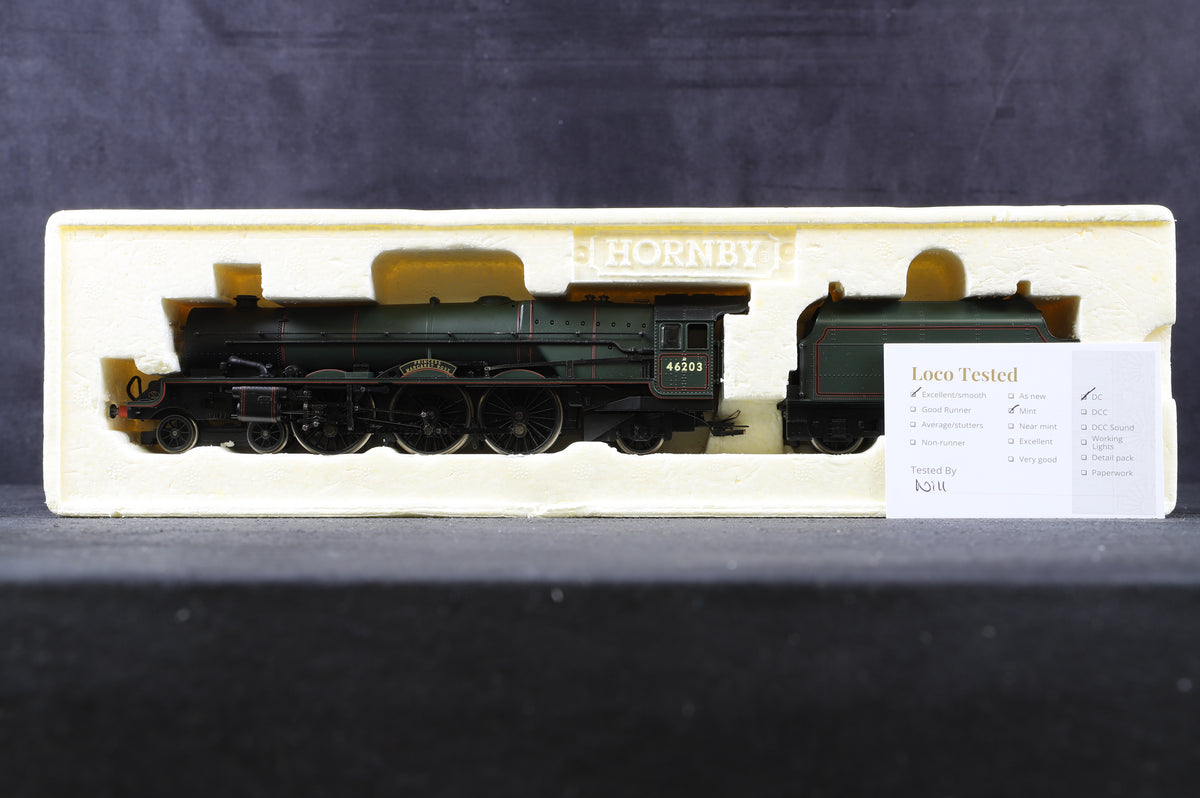 Hornby OO R2226 4-6-2 Princess Class &#39;46203&#39; BR Lined Green E/C