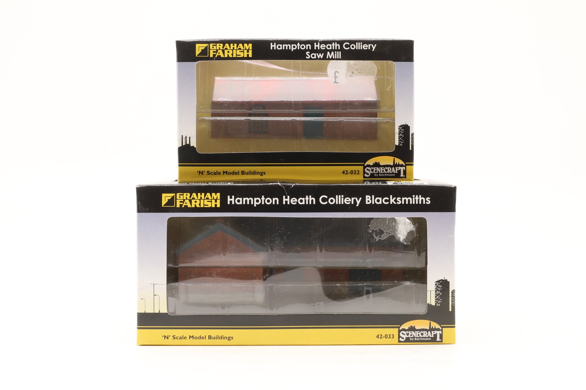 Bachmann Scenecraft N Set Of 2 Hampton Heath Colliery Saw Mill & Blacksmiths Buildings Inc. 42-032 & 42-033