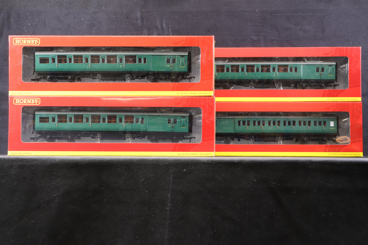 Hornby OO Rake Of 4 BR Maunsell SR Green Coaches Inc. R4320A, R4320B, R4305A &amp; R4305B