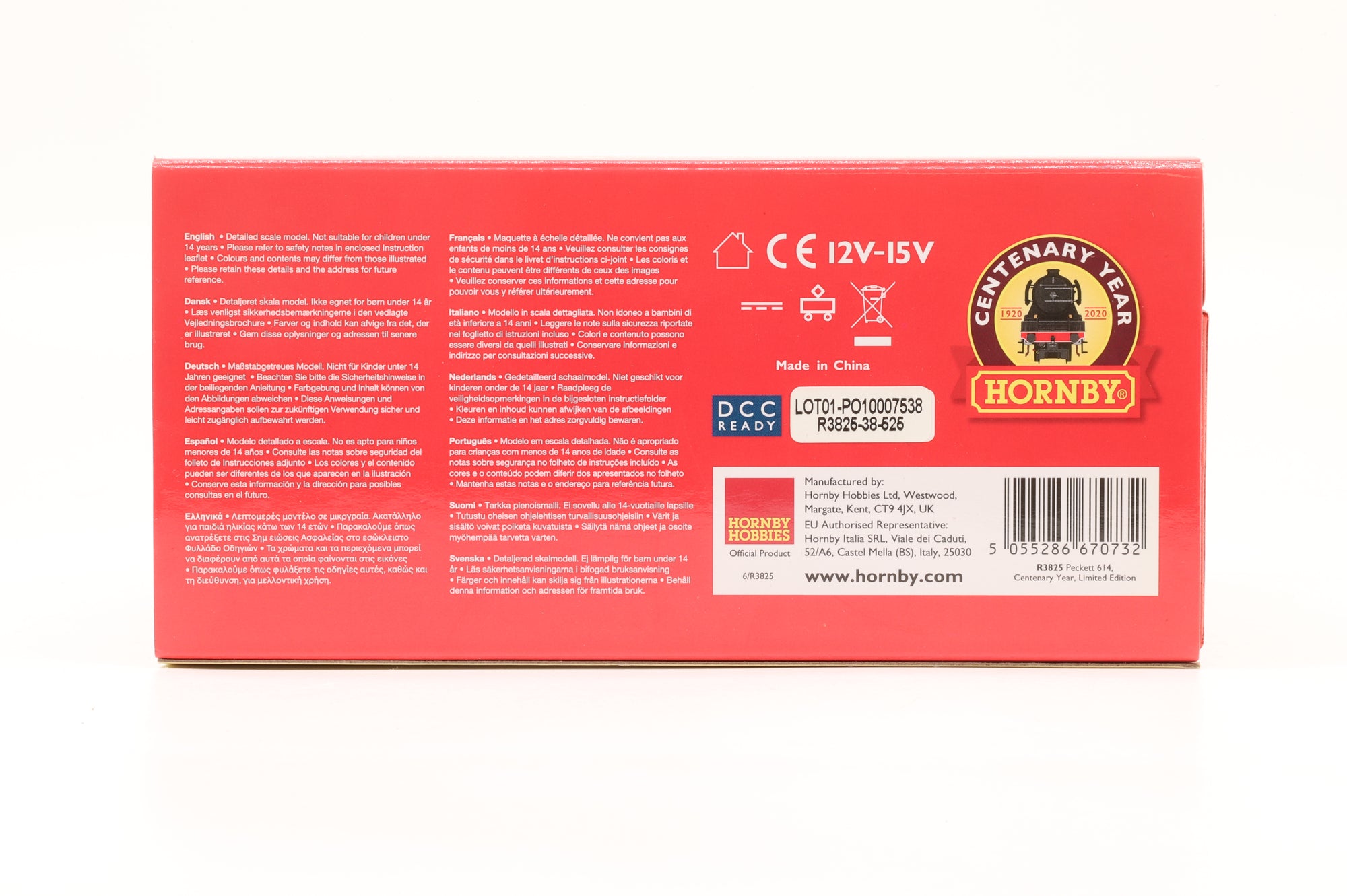 Hornby OO R3825 Peckett '614' Centenary Year Ltd Ed 435/ 2000 DCC Sound
