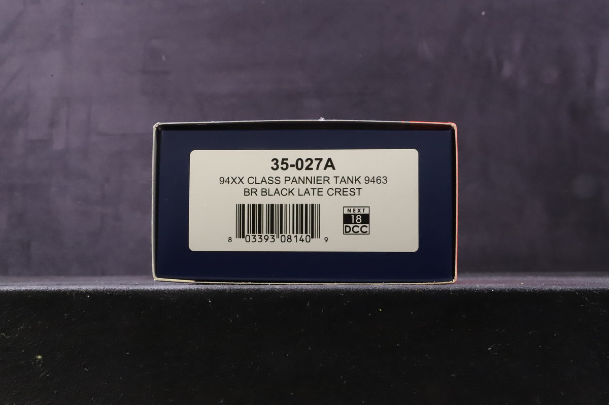Bachmann OO 35-027A 94xx Class Pannier Tank &#39;9463&#39; BR Black L/C DCC Fitted