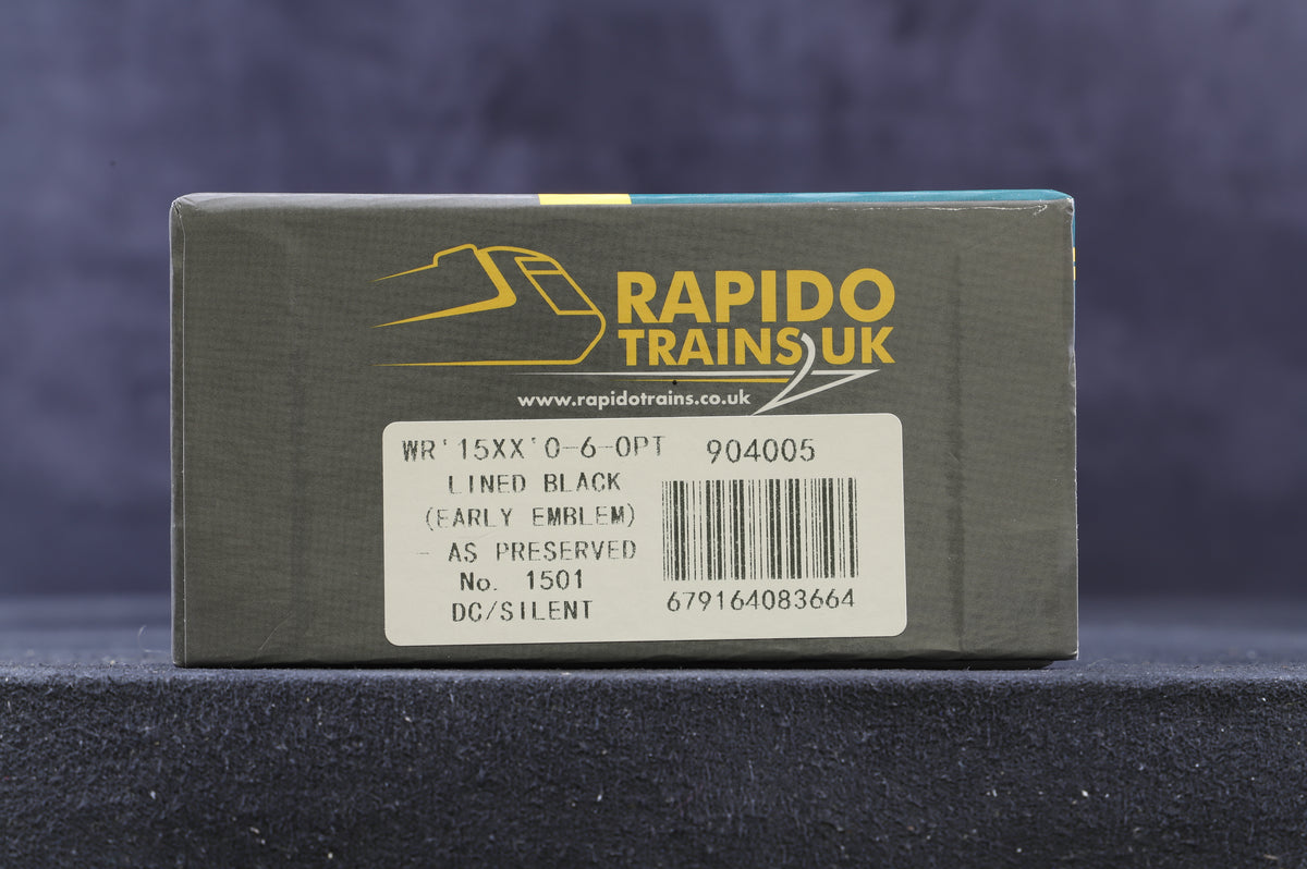 Rapido OO 904005 WR 15XX &#39;1501&#39; BR Lined Black E/C