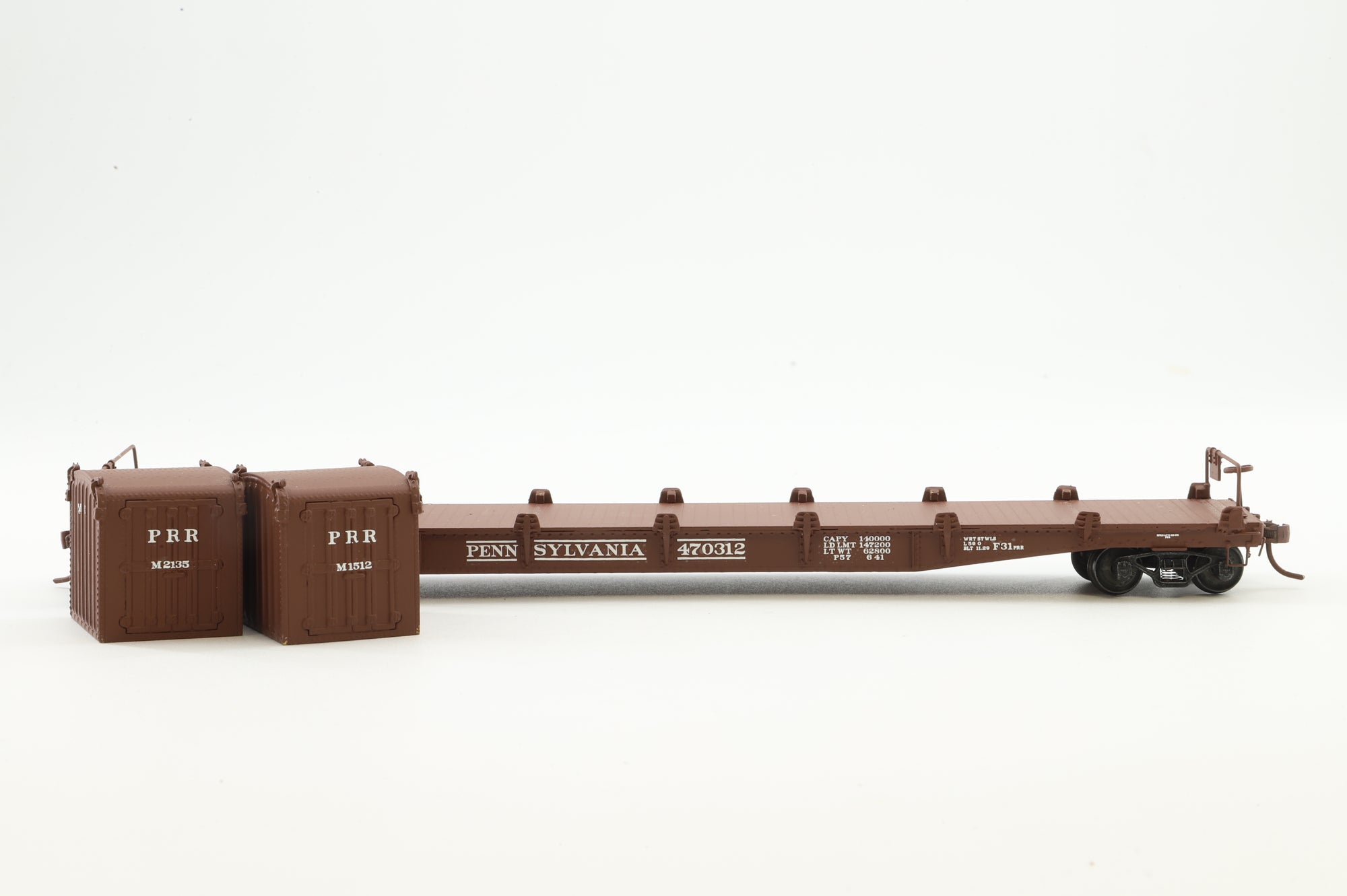 Railworks Ltd HO Brass Container Car PRR Class F31 w/ 8xDD1 Containers '470312'