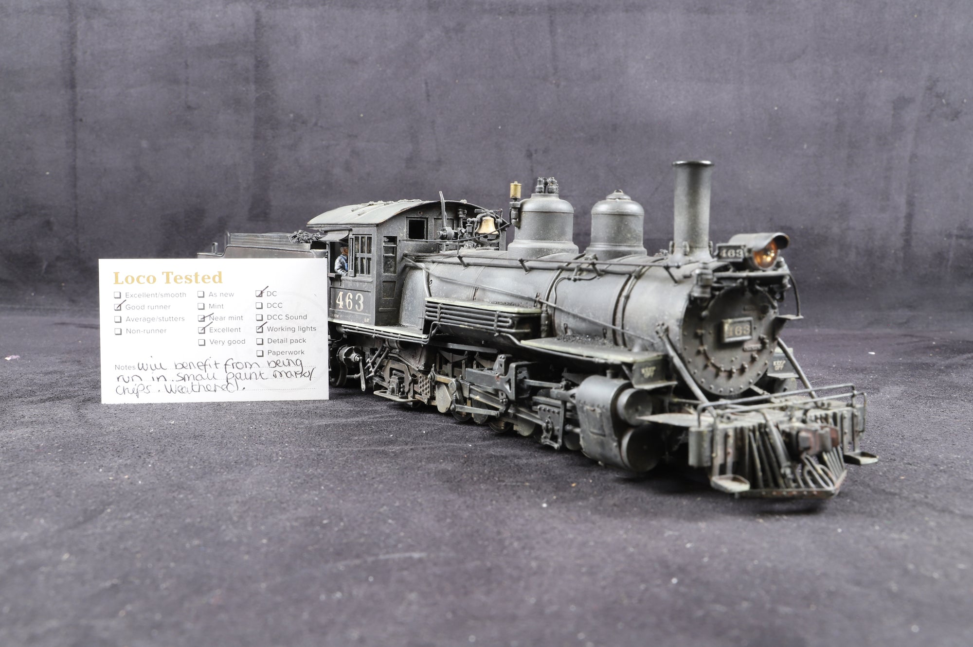 Kodama/PFM On3 K-27 2-8-2 D&RGW '463', Professionally Weathered & Detailed
