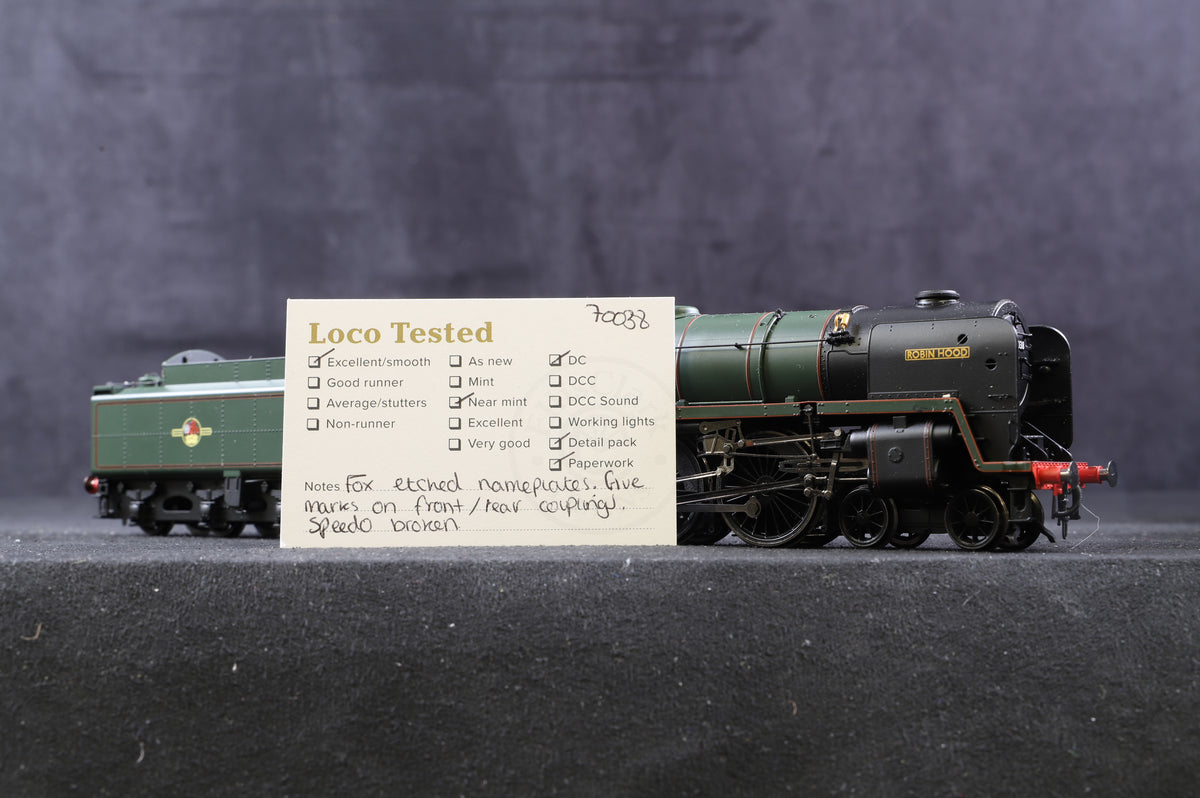 Hornby OO R2719 Class 7P6F 4-6-2 Britannia 70038 &quot;Robin Hood&quot; in BR Green with late crest