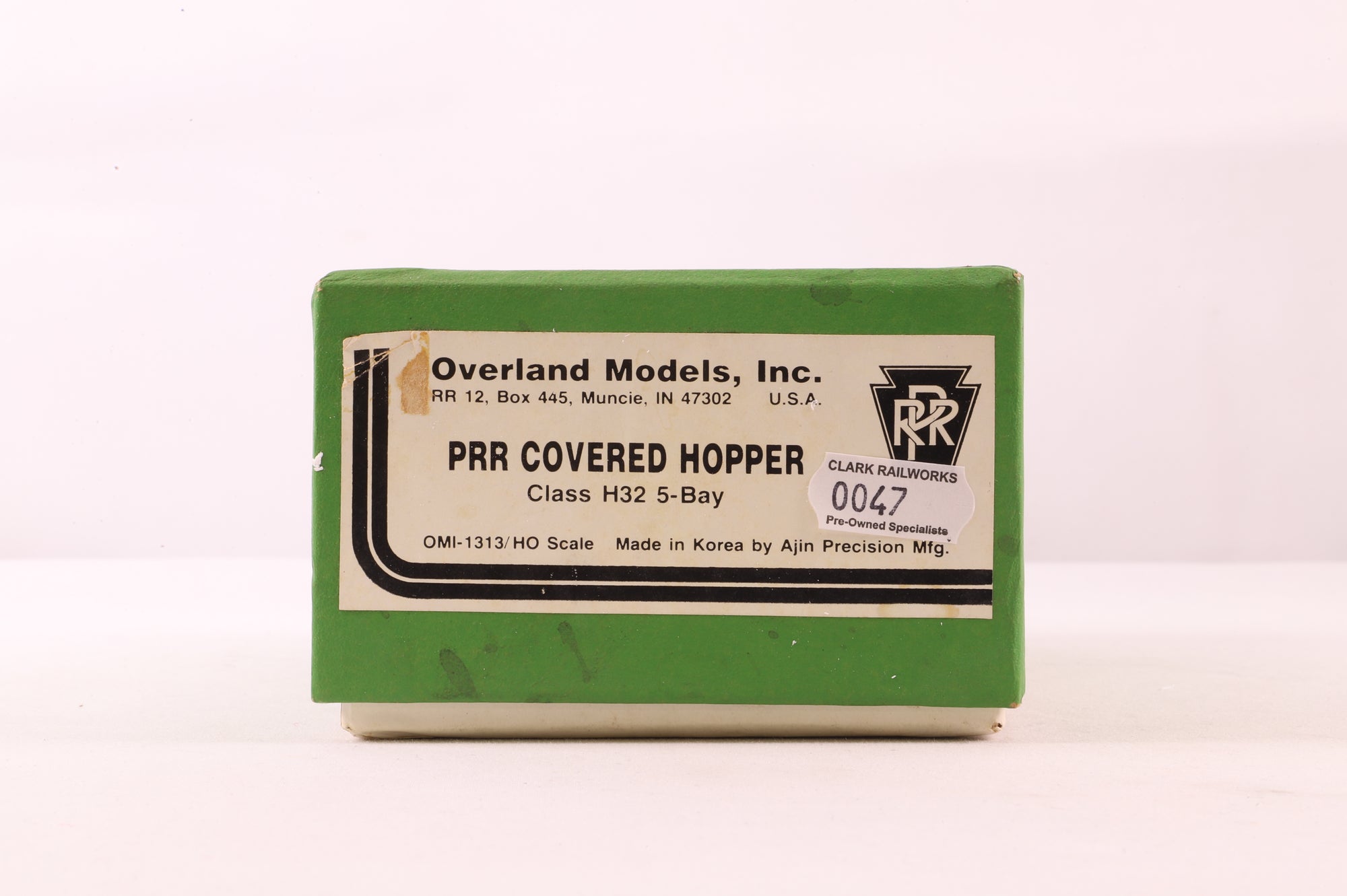 Overland Models HO Brass OMI-1313 PRR Covered Hopper Class H32 5-Bay '254522' Weathered