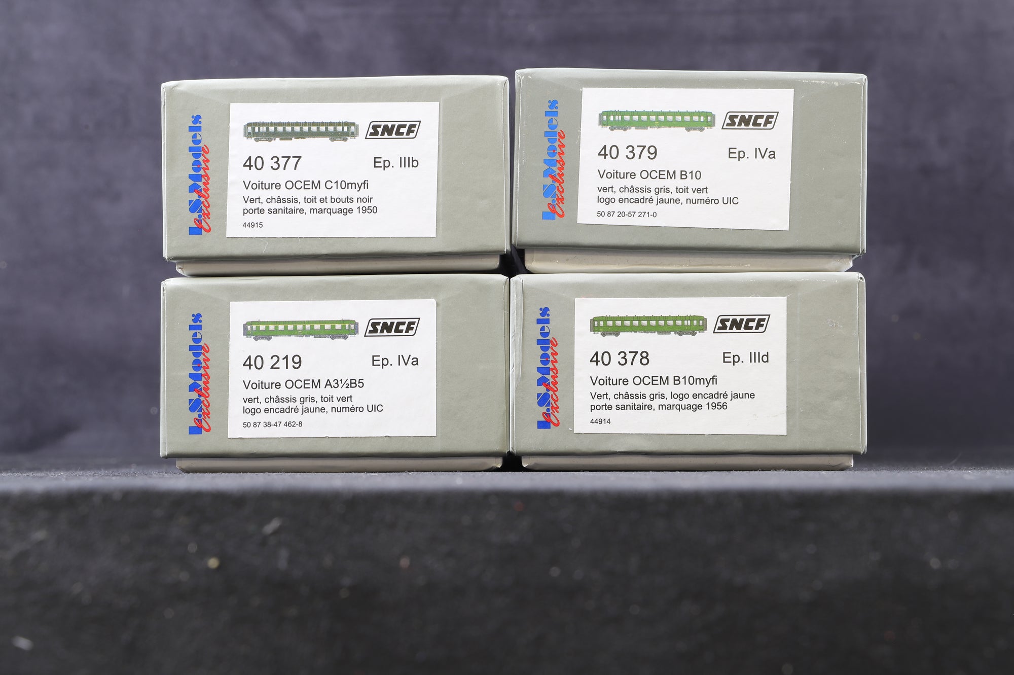 L.S.Models HO Rake Of 4 SNCF Green Coaches