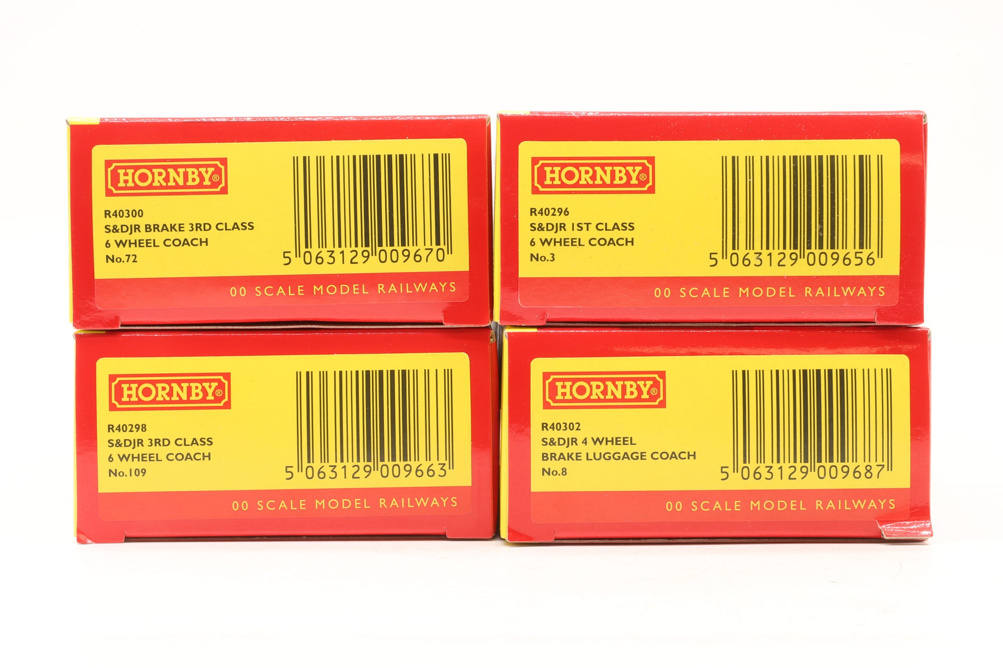 Hornby OO Rake Of 4 S&DJR Blue Coaches Inc. R40302, R40298, R40296 & R40300