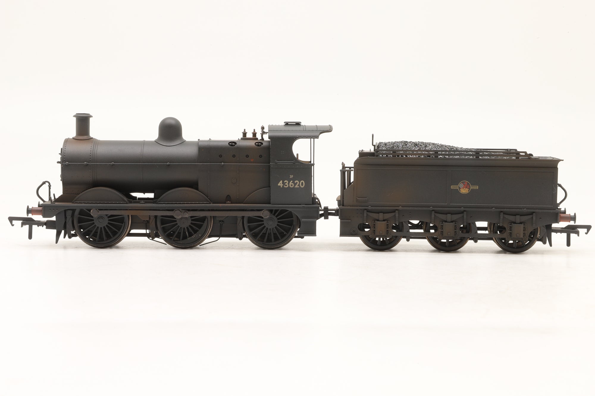 Bachmann OO 31-628DC Class 3F 43620 in BR Black L/C – Weathered