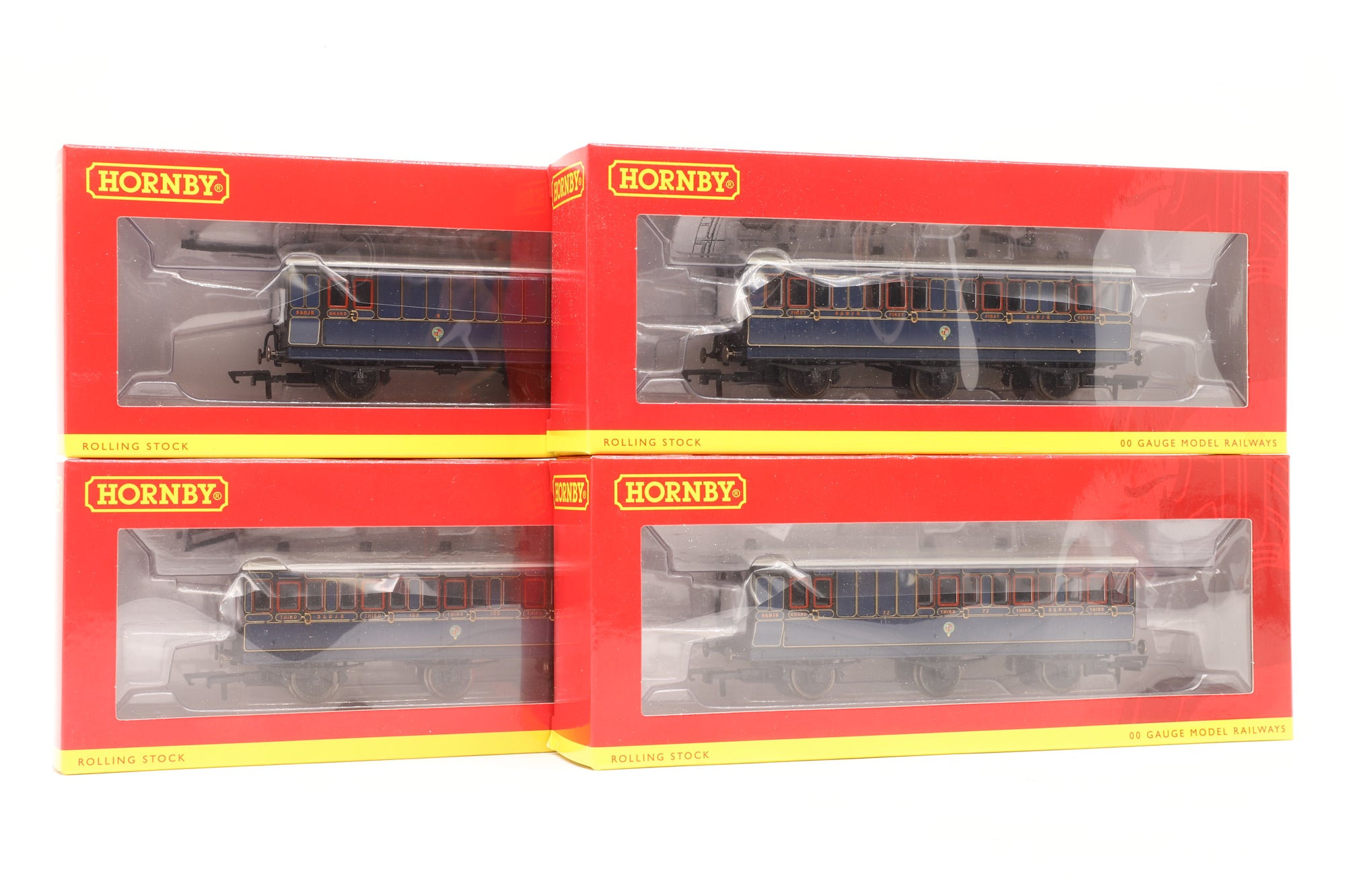 Hornby OO Rake Of 4 S&DJR Blue Coaches Inc. R40302, R40298, R40296 & R40300
