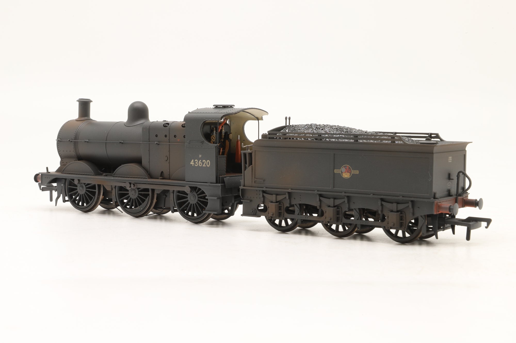 Bachmann OO 31-628DC Class 3F 43620 in BR Black L/C – Weathered