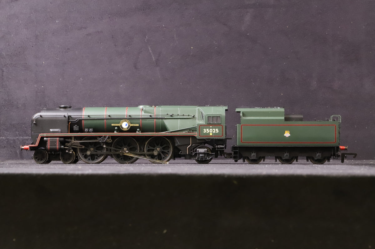 WORKSHOP Hornby OO R2267 Merchant Navy Class &#39;35025&#39; &#39;Brocklebank Line&#39; BR Green E/C DCC Fitted Non Runner