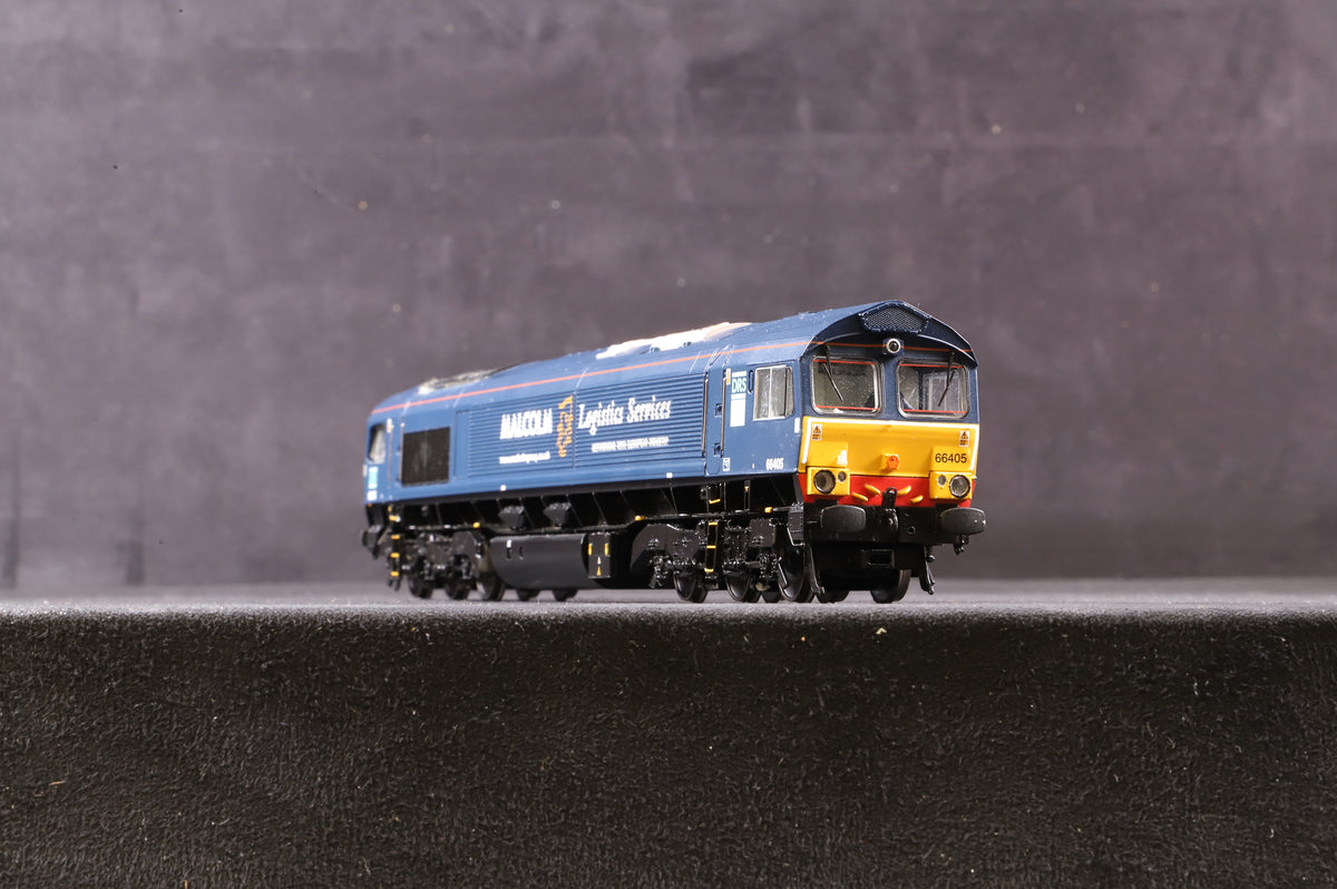 Bachmann OO 32-729 Class 66 Diesel &#39;66405&#39; Blue Malcolm Logistics Services, DCC Sound