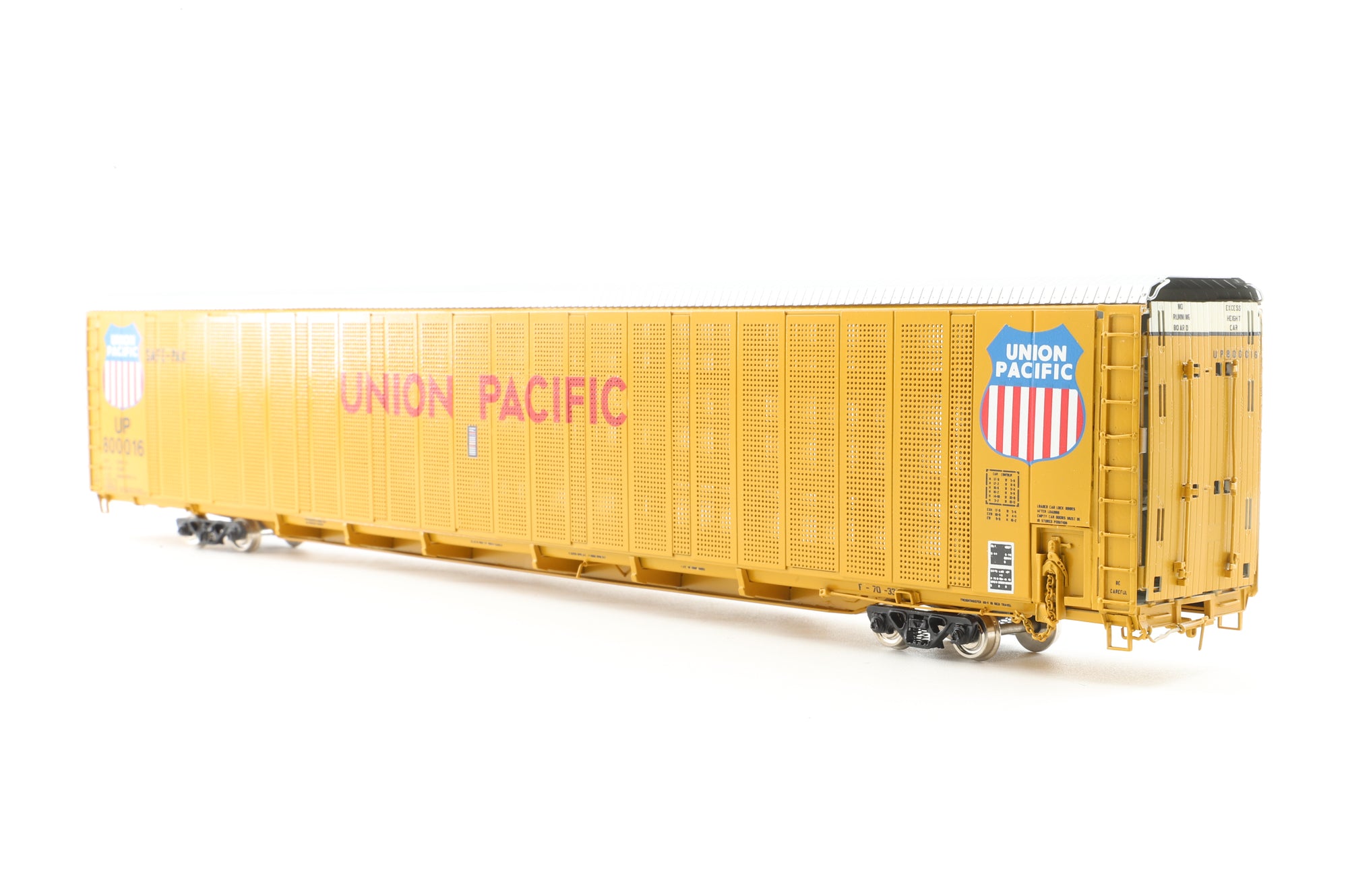 Overland Models HO Brass 1323 Auto Rack Bi-Level, Closed Sides and Top, Union Pacific No.800016