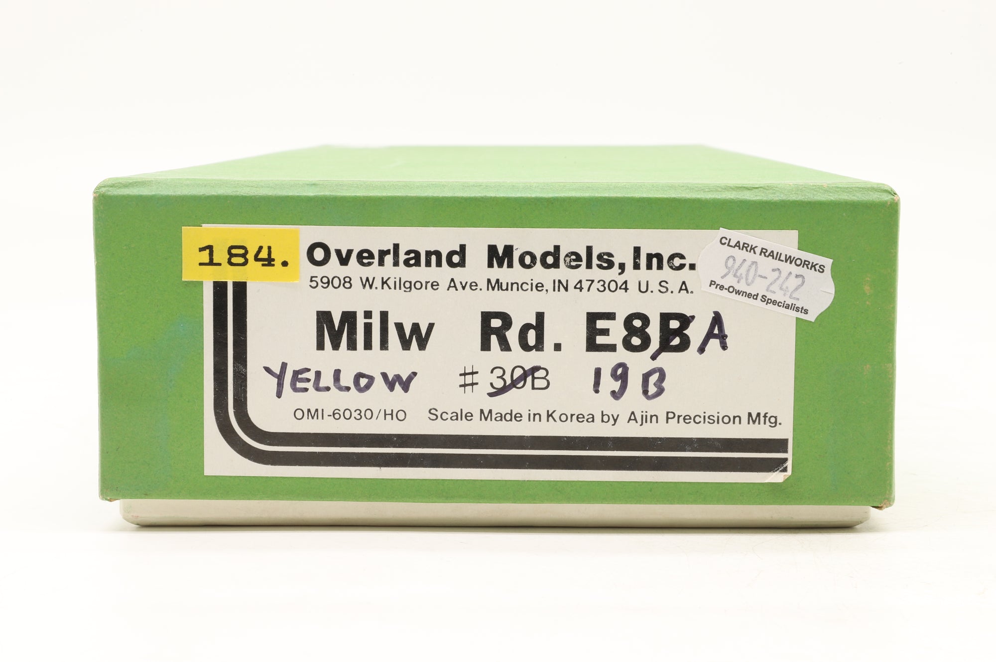 Overland Models/Ajin Precision HO Brass E8A #19B in Union Pacific Yellow